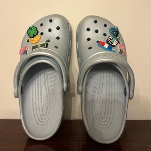 Silvery blue crocs